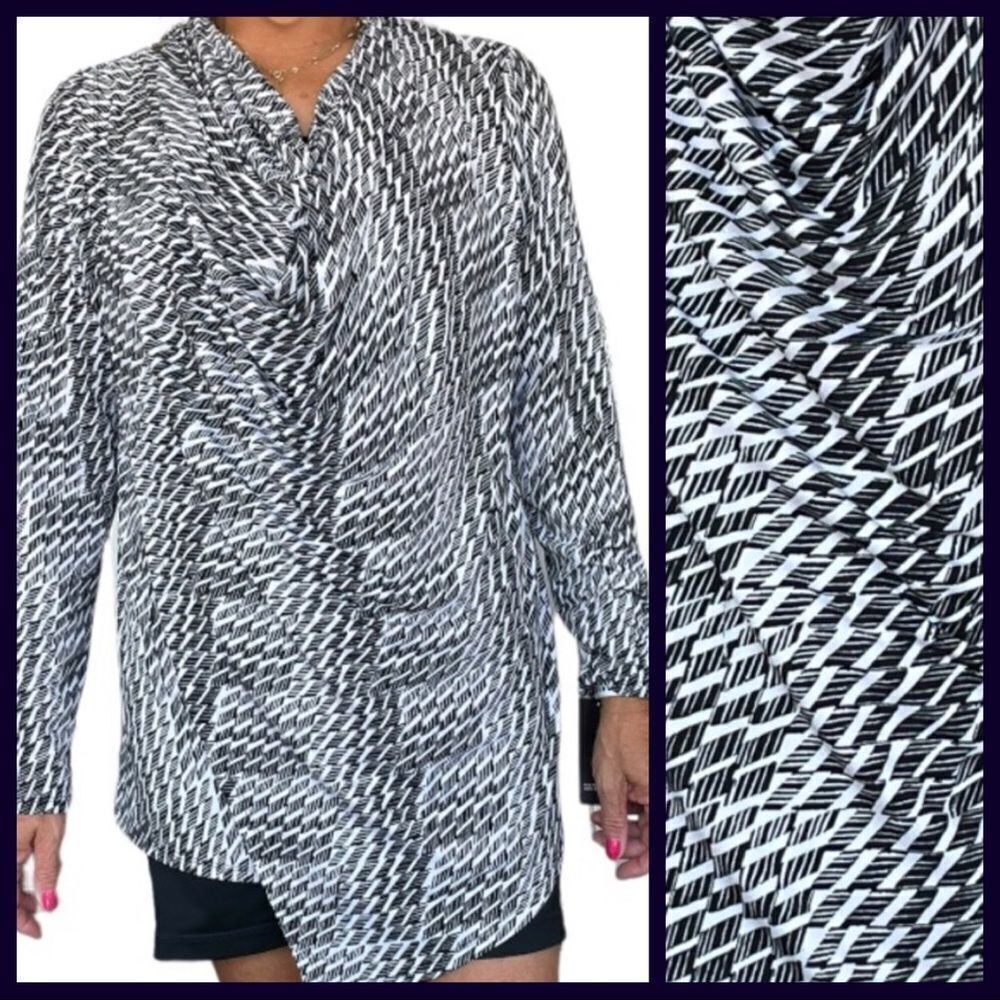 624 - GEOMETRIC TOP IN BLACK AND WHITE